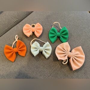 Colorful Bow Hair Ties Set for Kids
